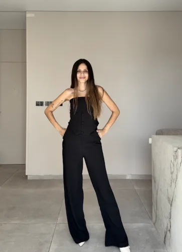 חליפת ערב סטרפלס שחורה